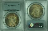USA $1 Coin Peace Silver Dollar PCGS MS-63 Nicely Toned (34-M) -