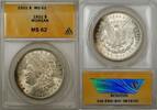 USA 1921 $ $1 Morgan Silver Dollar Coin ANACS MS-62 Rim Toning (Better Coin) (8B) -