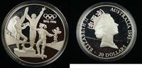 Weltmünzen $20 Coin Australia Silver Proof Olympic 100 Years Commemorative with COA -
