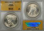 USA 1923 $ $1 Peace Silver Dollar Coin ANACS MS-60 Details Cleaned (Better Coin 8C) -