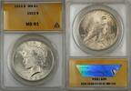 USA Dollar Peace Silver Coin ANACS $1 MS-61 (Better Coin 8B) -