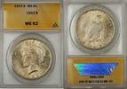 USA Dollar Peace Silver Coin ANACS $1 MS-62 (8B) -