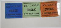 Exonumia (1900's) 3 United States Trade Tokens C. Vogtman Barber Frostburg Maryland -