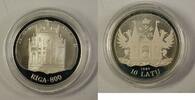 Weltmünzen 10 Latu Latvia Silver Proof Coin 8 Centuries of Riga Commem W/ COA & Case -