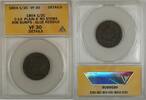 USA Half Cent Draped Bust Coin ANACS C-13 Plain 4 No Stems Rim Bumps VF-30 -