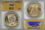 USA Peace Silver $1 ANACS MS-60 Details Clnd (Better Coin) Lightly Toned (10) -