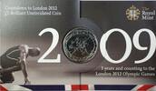 Weltmünzen 5 Pound Great Britain Proof Coin UK Olympics Countdown Royal Mint Folder -