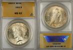 USA Dollar Peace Silver $1 ANACS MS-62 (Better Coin) (10a) -