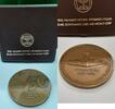 Exonumia Bronze Israel 60mm Medal 50th Ann. of Stockade & Tower / Orig Folding Case -