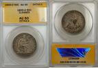 USA Half Dollar 1855-O Seated Liberty Silver 50c Coin ANACS AU 50 Cleaned -