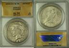 USA $1 Coin 1934-S Silver Peace Dollar ANACS AU-55 Details Cleaned -