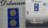 USA Quarter Delaware 1999 P&D for Anniversery of Statehood Bonus Stamp -