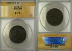 USA Large Cent Small Date 1c Coin ANACS F 12 -