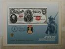 Briefmarken 1907 $ BEP souvenir card B 126 IPMS 1989 face $5 woodchopper LT show cancelled -