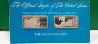 Exonumia Pair of Hamilton Mint Statehood DE/PA .999 Fine 1 Troy Oz Silver Ingots -