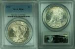 USA Dollar Peace Silver S$1 PCGS MS63 Undergraded (24L) -