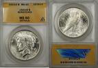USA Dollar 1923-D Peace Silver Coin $1 ANACS MS 60 Scratched Details Better Quality -