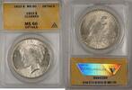 USA Dollar Peace Silver Coin $1 ANACS MS-60 Details Cleaned (2) -