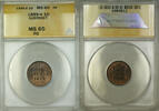Weltmünzen 1889-H Guernsey 1D Double Coin ANACS MS-65 Red-Brown Gem BU -