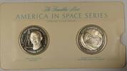 Exonumia Sterling America in Space Series: Goddard Rocket & Freedom 7 Silver Proof Medals -