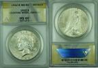 USA $1 Coin Peace Silver Dollar ANACS MS-60 Details Counting Wheel Damage (30) -