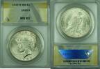 USA $1 Coin Peace Silver Dollar ANACS MS-61 Looks Undergraded (30) A -