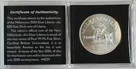 Weltmünzen 2000 Liberia Brilliant Uncirculated 1 Troy OZ .999 Silver Millennium Coin w/ COA -