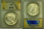 USA Dollar Peace Silver $1 ANACS MS-60 -