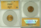Weltmünzen Bronze 1933-H Guernsey 1 Double Coin ANACS MS 63 Red Brown -