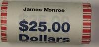 USA $1 Coin James Monroe Presidential Dollar Roll BU 25 $1 Coins *Mint Mark Unknown* -