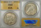 USA Dollar 1934-S Peace Silver Coin $1 ANACS EF 45 Cleaned Details -