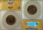 Weltmünzen Bronze 1855-A France 5C Coin ANACS MS-63 Red Brown -