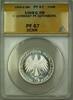 Weltmünzen 1968-G West Germany Silver 5M Coin Gutenberg ANACS PF-67 Deep Cameo GEM Proof -