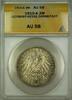 Weltmünzen 1910-A Germany Hesse Darmstadt 3M Three Marks Silver Coin ANACS AU-58 -