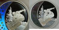 Kanada $25 Silver Canada Coin-2010 Vancouver-Holographic-Snowboarding- w/Box & COA -