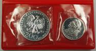 Weltmünzen 100 Zloty 200 and Silver Poland Pope John Pauls Visit Commem. UNC Coins -