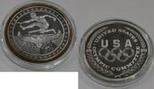 Exonumia Medal Olympic Commemorative Silver - Hurdling Proof-Like in Capsule -