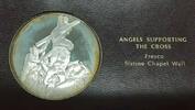 Exonumia Medal Franklin Mint Genius of Michelangelo PF .925 Silver -Angels Support Cross -