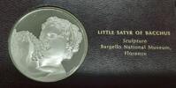 Exonumia Medal Franklin Mint Genius of Michelangelo PF .925 Silver -Little Satyr / Bacchus -