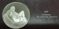 Exonumia Medal Franklin Mint Genius of Michelangelo PF .925 Silver - Day -