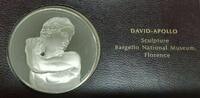 Exonumia Medal Franklin Mint Genius of Michelangelo PF .925 Silver - David-Apollo -