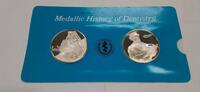 Exonumia History of Dentistry .925 Silver PF Medals Franklin Mint- E.Parmly/H.Burkhart -