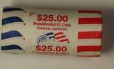 USA $1 Coin 2008-P Andrew Jackson Presidential Dollar Roll BU 25 $1 Coins OBW Bank Wrapped -