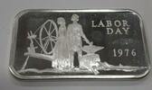 Bullion Madison Mint 1 Ounce .999 Fine Silver Bar - Labor Day SB100 -