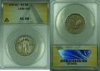 USA Quarter Standing Liberty Silver 25c Coin ANACS AU-58 (38) -