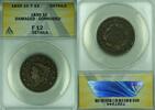 USA Large Cent Coronet Head ANACS F-12 Details Damaged-Corroded (41) -