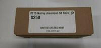 USA Dollar 2013-P Native American Sealed Box of 250 BU 1$ Coins -