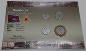 Weltmünzen Cambodia Four Coin BU Set in Original Littleton Info Holder -
