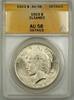 USA Dollar Peace Silver Coin $1 ANACS AU-58 Details Cleaned -