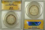 USA Half Dollar Seated Liberty Silver Coin ANACS VG-8 Details Scratched Cleaned -